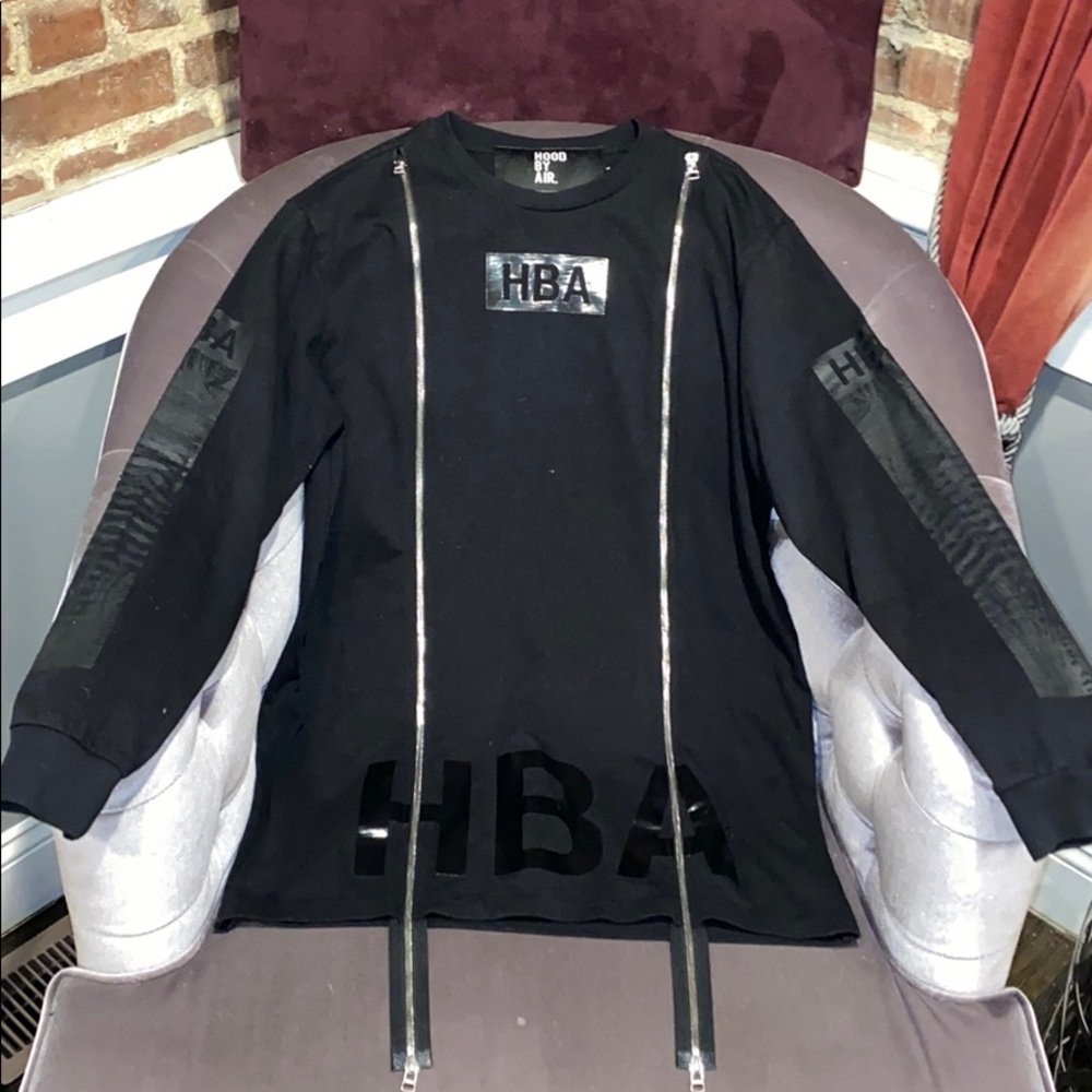 Hood by Air long sleeve zipper shirt couture